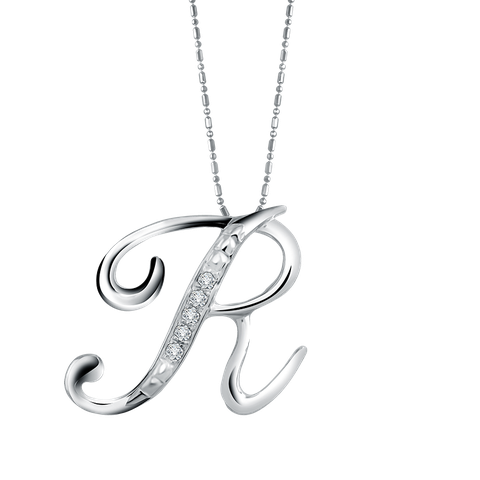 Frank & co. Initial Curve R Pendant