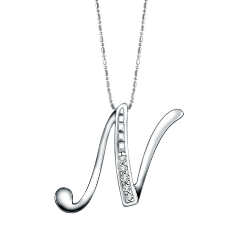 Frank & co. Initial Curve N Pendant
