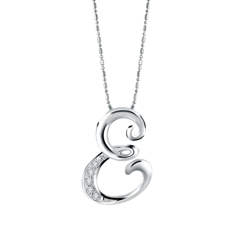Frank & co. Initial Curve E Pendant