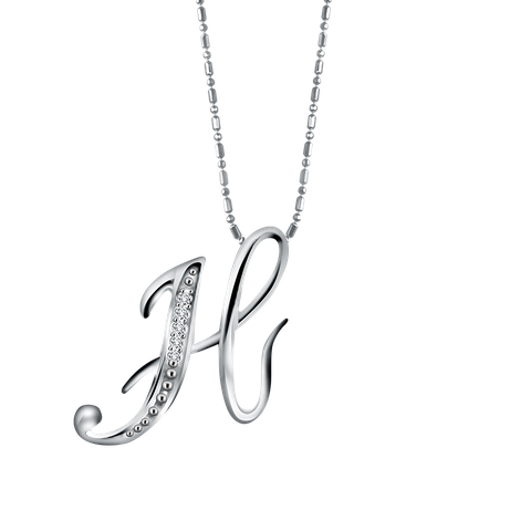 Frank & co. Initial Curve H Pendant