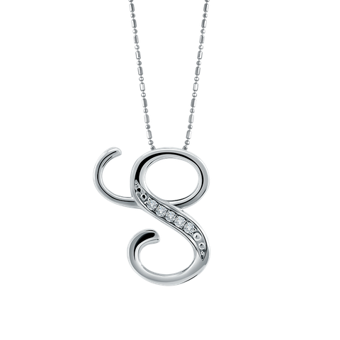 Frank & co. Initial Curve S Pendant