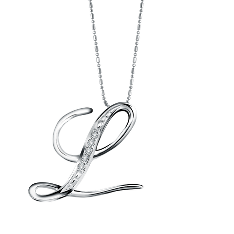 Frank & co. Initial Curve L Pendant