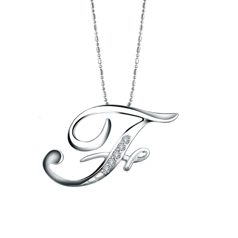 Frank & co. Initial Curve F Pendant