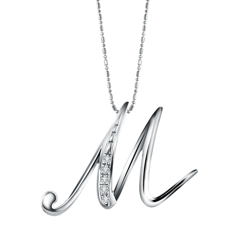 Frank & co. Initial Curve M Pendant