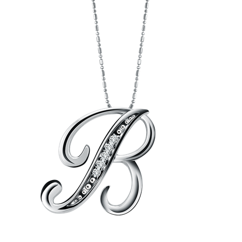 Frank & co. Initial Curve B Pendant