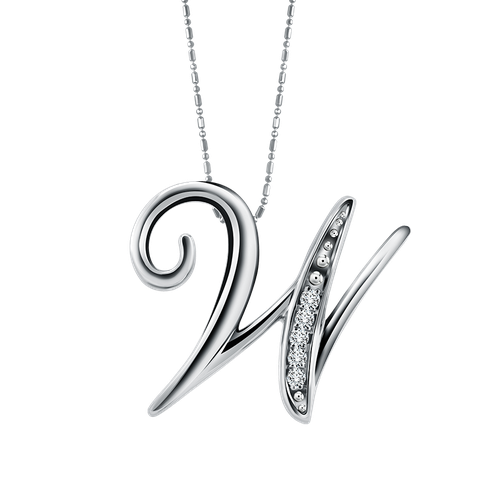 Frank & co. Initial Curve W Pendant